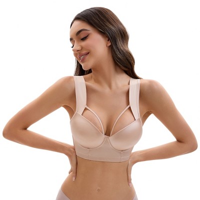 INSPIRE CHIC Women's Push Up Adjustable Wide Straps Wirefree Full Coverage Comfort Bras