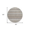 Taupe Beige And Gray Quatrefoil Washable Indoor Outdoor Area Rug - 3 of 4