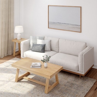 Blonde Wirebrush 48" Solid Pine Rectangular Coffee Table