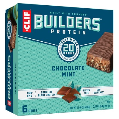 CLIF Bar Builder's Protein Bars - Chocolate Mint - 20g Protein - 6ct