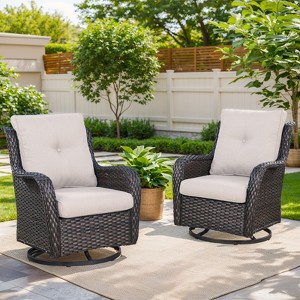 Gymojoy Outdoor Swivel Patio Chairs All-Weather Patio Swivel Glider Chairs Set of 2 - 1 of 4