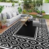 Outsunny Outdoor Patio Rug, Large Camping Carpet with Carrying Bag, Waterproof Plastic Straw, Reversible, Gourd Border - 2 of 4