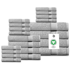 Delara Organic Cotton Luxuriously Plush Bath Towel Set, GOTS & Oeko-TEX Certified, Soft, Quick Dry & Ultra-Absorbent - 1 of 4