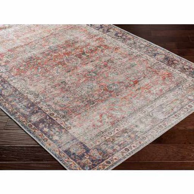 Hauteloom Rust Anahawan Distressed Washable Area Rug