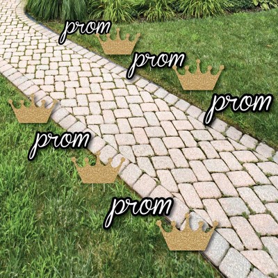 Big Dot of Happiness Prom - Crown Lawn Decorations - Outdoor Prom Night Party Yard Decorations - 10 Piece