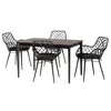 Baxton Studio Ballerina Modern Bohemian Wood and Rattan 5-Piece Dining Set - 2 of 4