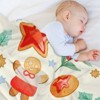 FIONECA Christmas Gingerbread Man Cookie Candy And Tree Pattern Cozy Fleece Blanket Holiday Decor Warm Soft Throw Blanket 40x50 inches - 4 of 4
