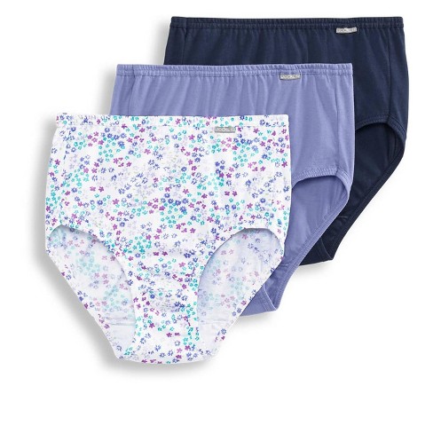 Jockey Womens Plus Size Elance Brief 3 Pack Underwear Briefs 100% Cotton 11  Blue Orion/flower Garden Purple/thunder Blue : Target