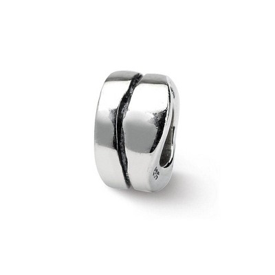 Black Bow Jewelry Sterling Silver Grooved Spacer Bead Charm