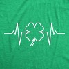 Womens Saint Patrick's Heart Beat Tshirt Funny Pulse Monitor Line Clover St. Paddy's Day Parade Novelty Tee For Ladies - Crazy Dog Women's T Shirt - 2 of 4