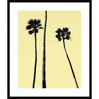 29" x 34" Palm Trees 2000 (Yellow) by Erik Asla Framed Wall Art Print Black - Amanti Art