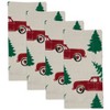 Saro Lifestyle Holiday Table Napkins With Christmas Truck Design (Set of 4) - 3 of 4