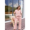 Ekouaer Women Pajamas Set Short Sleeve Button Down Sleepwear Soft Pjs Loungewear Pants Set - 2 of 4