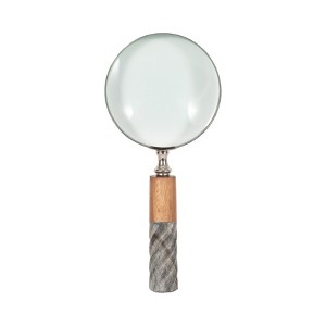 Sagebrook Home 4" Decorative Magnifying Glass - Contemporary Marble Brown and Gray Rustic Ornate Magnifying Glass Decor For Home or Office Table - 1 of 4