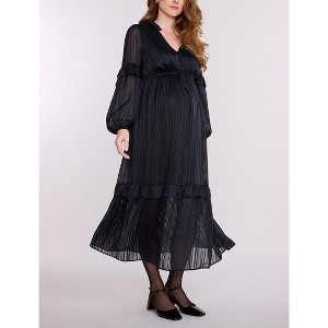 Women's V-Neck Long Sleeve Tiered Maxi Dress | Motherhood Maternity - 1 of 4