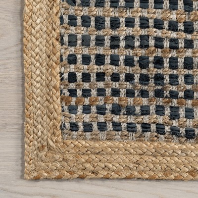 Hollis Dark Gray and Beige Handwoven Cotton Area Rug