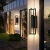 Rennnsan Halemir 23"W Hardwired Rectangle Aluminum Industrial LED Dimmable Outdoor Wall Sconce in Black - 4 of 4