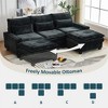 GDFStudio Rossburg Mid-Century Modern 4 Seater Chenille Sectional Sofa with Ottoman - 4 of 4