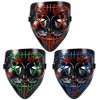 GustoWave 2/3PACK Halloween Scary Mask, LED Purge Mask with LED Light Up LED Mask for Cosplay, Halloween Costume, Halloween Festival Party. - 2 of 4