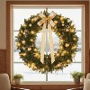 VINGLI 48" Outdoor Wreath With 150 LEDs, 450 Tips, Bow, Pine Cones & Gold Ornaments. Ideal For Front Doors, Fireplaces, And Walls - 2 of 4