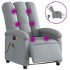 vidaXL Electric Massage Recliner Chair Light Gray Fabric - image 2 of 4