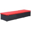 vidaXL Sun Lounger with Cushion Poly Rattan Black - 2 of 4
