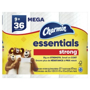 Charmin Essentials Strong Toilet Paper 9 Mega Rolls, 429 sheets per roll - 1 of 4