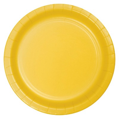 School Bus Yellow 7" Dessert Plates - 24ct