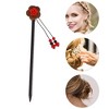 Unique Bargains Hair Chopstick Black Red 1 Pc - 3 of 4