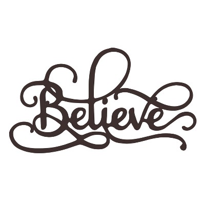 Hastings Home Decorative Believe Metal Laser Cutout Wall Sign