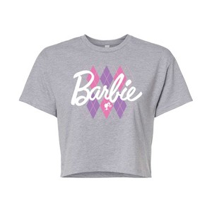 Women's - Barbie - Argyle Cropped Graphic T-Shirt - 1 of 4