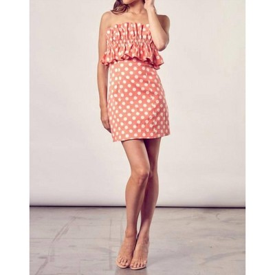 Women's Ruffle Polka Dot Dress - DO+BE