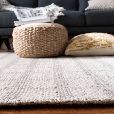 Marbella Gray Flat Woven Handmade Wool Rug - 3' x 5'