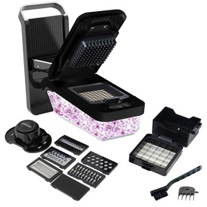 Brentwood All-in-One Food and Vegetable Chopper, Mandoline Slicer, and Cheese Grater with 4.25-Cup Storage, Black - 1 of 4