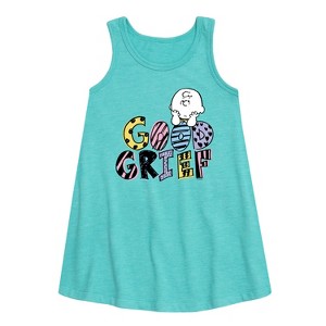 - Peanuts - Good Grief Charlie Brown Graphic Sleeveless Aline Dress - 1 of 4