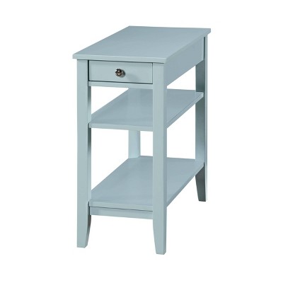 American Heritage 1 Drawer Chairside End Table with Shelves Sea Foam - Breighton Home