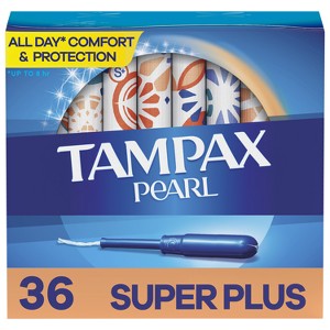 Tampax Pearl Super Plus Absorbency Tampons - Unscented - 1 of 4