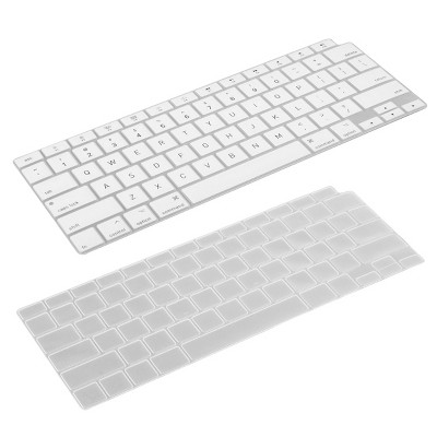 Insten 2 Pack Keyboard Cover Protector Compatible with 2020 Macbook Air 13", Ultra Thin Silicone Skin, Tactile Feeling, Anti-Dust, Clear & White