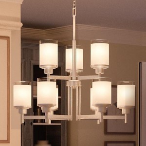 Urban Ambiance Luxury Contemporary Chandelier,  28.5"H x 28"W,  Brushed Nickel Finish, UHP2021 - 1 of 4