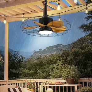 23″ Wet-Rated Outdoor Ceiling Fan with Light, Quiet Small Patio Ceiling Fan for Porch, Deck, and Gazebo – The Pop Home - 1 of 4