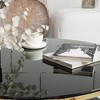 MAYEERTY Modern Minimalist Stainless Steel Round Coffee Table, Black Tempered Glass Countertop, Living Room - 4 of 4