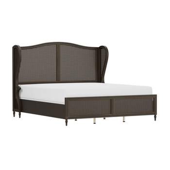 King Sausalito Wood and Cane Bed Oiled Bronze - Hillsdale Furniture