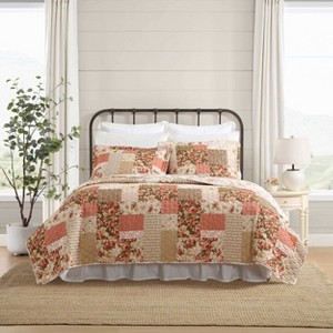 Laura Ashley King Harrietta Patchwork Quilt Set Pink - 1 of 4
