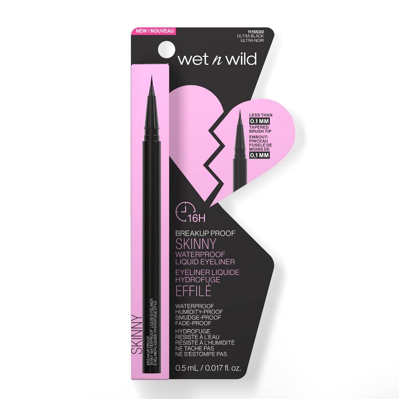 Wet n Wild Breakup Proof Waterproof Skinny Eyeliner - Black - 0.017 fl oz, 1 of 7