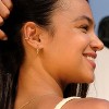 Cubic Zirconia Huggie Earrings 14k Gold Plated Tiny Earrings Small Huggie Hoop Earrings Simple Lightweight Hoops Gift for Women - 2 of 4