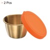 Unique Bargains Silicone Stainless Steel Leak-proof Orange Lids Food Containers - 3 of 4