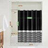 LunaLulinlk Black Shower Curtain White Striped - 4 of 4