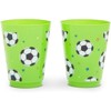 Blue Panda 16 Packs Soccer Ball Themed Reusable Plastic Cups for Kids Birthday Party Parties Supplies, Green - 4 of 4