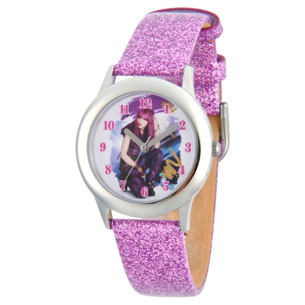 Photos - Wrist Watch Girls' Disney Descendants 2 Mal Tween Stainless Steel Watch - Purple nicke