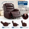 360° Swivel Recliner Chair for Adult, Linen Rocker Chair with 3 Positions/2 Side Pockets/Cup Holders, Manual Nursery Glider Rocking Chair - 3 of 4